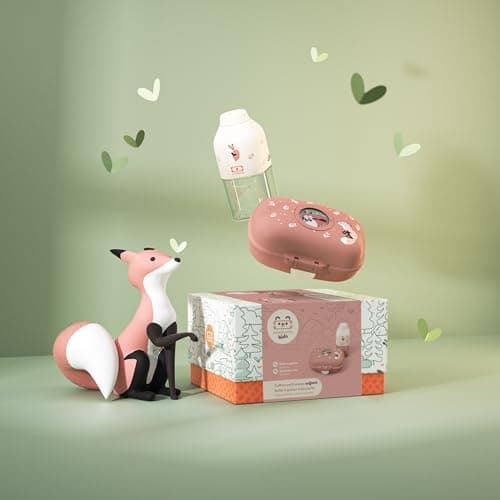 Monbento - Coffret Cadeau Enfant Pratique pour L'école - Idée Cadeau pour Enfant - Boite Goûter Enfant MB Gram Fox