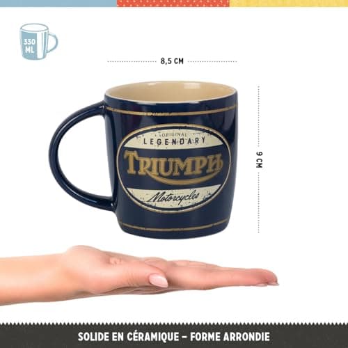 Triumph Legendary Motorcycles Nostalgic-Art Tasse à café rétro, Idée de cadeau pour fans d'accessoires motos, Design vin