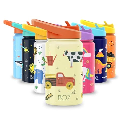 Gourde Isotherme Enfant Anti-fuite (8 oz) sans BPA, Bouteille Boisson Chaude/Froide Double Paroi Inox 414ML, 24h Isolati — Ferme