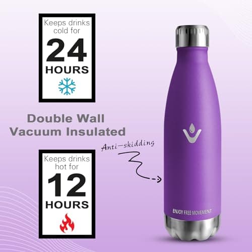 Gourde Vikaster 500ml isotherme sans BPA inox pour adulte, sport et gym