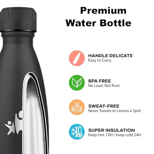 Goude Grsta Isotherme 500ml pour l'École, Camping et Voyages, Maintien la Température Froid & Chaud, Bouteille Réutilisa