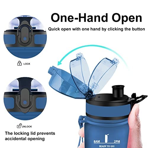 Vikaster Gourde Sport Mat Rose Clair - 500 ML Bouteille d'Eau Sans BPA Étanche & Réutilisable avec Filtre & Marqueur de