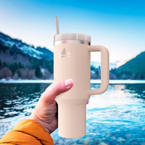 Mont-Clair Tumbler 1200ml - Gourde Isotherme 40oz avec Paille & Couvercle Poignée - 10h Chaud / 48h Froid - Mug pour Boi