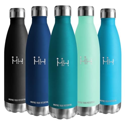 Gourde 500 ml Sans BPA pour École et Voyage - Isolation Isotherme Double Paroi - Acier Inoxydable 304 Rose - Isothermie — Vert Mousse Aucune Couleur Sur le Couvercle et le Fond-750ml