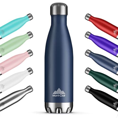 Mont-Clair H2O Gourde isotherme 500ML - Bouteille d'eau en acier sans BPA - 24h froid & 12h chaud - Vert clair  
Mont-Cl — Bleu Foncé