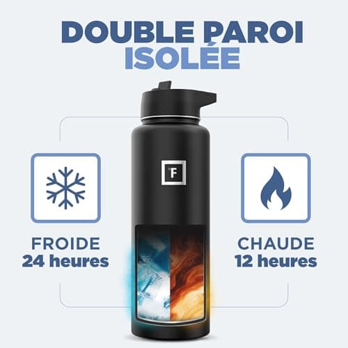 Gourde Isotherme Inox Étanche 1200 ml - Parfait pour Sport et Voyage - Idéale pour Enfants et Adultes