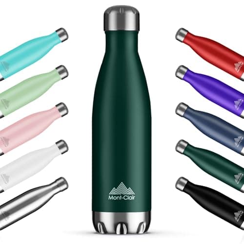 Mont-Clair H2O Gourde isotherme 500ML - Bouteille d'eau en acier sans BPA - 24h froid & 12h chaud - Vert clair  
Mont-Cl — Vert Foncé
