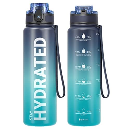 Bouteille d'Eau Sahara Sailor 1L, Sportive & Étanche pour Sport et Camping, Sans BPA et Reutilisable avec Marqueur de Te — B-mer Profonde