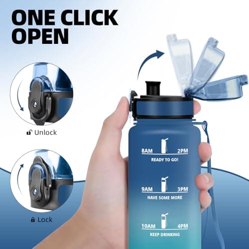 Gourde HoneyHolly Sport 500ml, Filtrante et Temps Marcateur, Idéale pour Sport, Fitness et Yoga, Sans BPA, 500ml