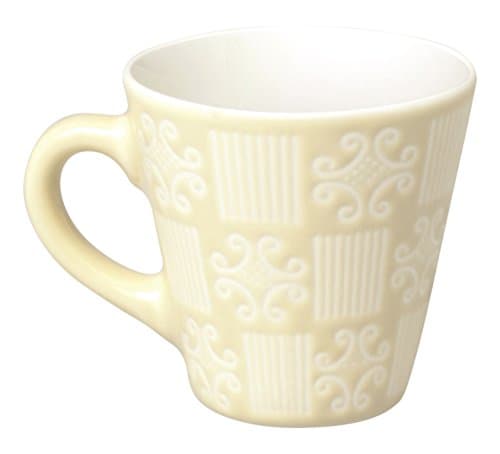 Etnika Tasse à Café en Porcelaine Bleu Clair 90 ml, 6,2 x 6,2 x 6 cm, Correspond à la Taille Standard pour Bureau et Mai — Crème