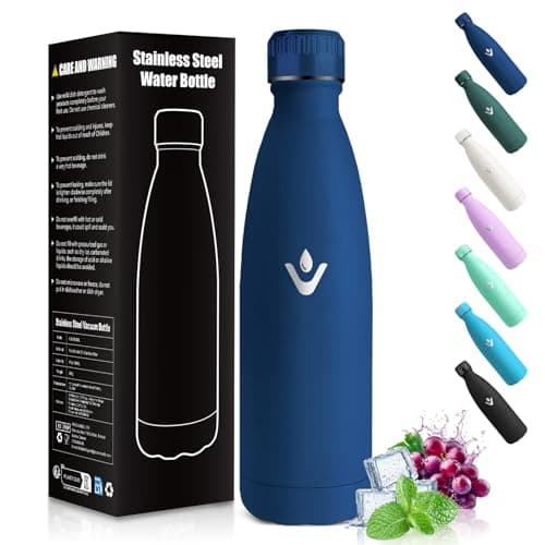 Gourde Enfant HoneyHolly Acier Inoxydable 18/8 Bleu Foncé Étanche Double Isolation Pour Camping Écoles Gymnases