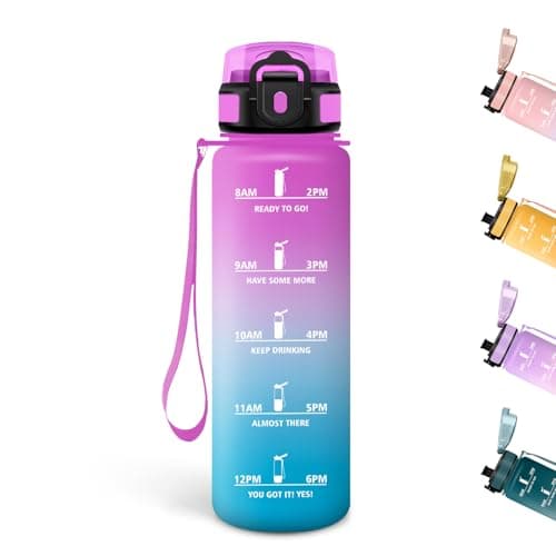 Gourde Motswedi Sport 500ml Anti Fuite Rose Cler & Rose Rouge pour Enfant et Adulte | Bouteille Réutilisable Sans BPA | — Rose Rouge & Cyan
