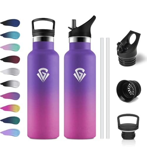 Gourde Isotherme Double Paroi 500ml, Bouteille Inox Étanche Sans BPA pour Enfants et Adultes, Idéale pour Bureau, Extéri