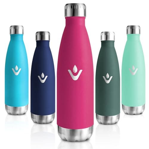 Motswedi Gourde Isotherme 500ml, 24h Froid & 12h Chaud, sans BPA pour Randonnée & Sport, Réutilisable — Rose Rouge