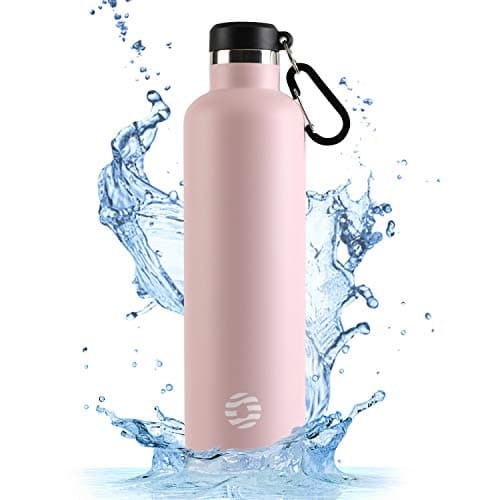 Gourde Isotherme FEIJIAN 750ml/1L - Bouteille Inox Bouche Standard pour Sportifs - Sans BPA et Cadeau Idéal — Rose/1000 Ml