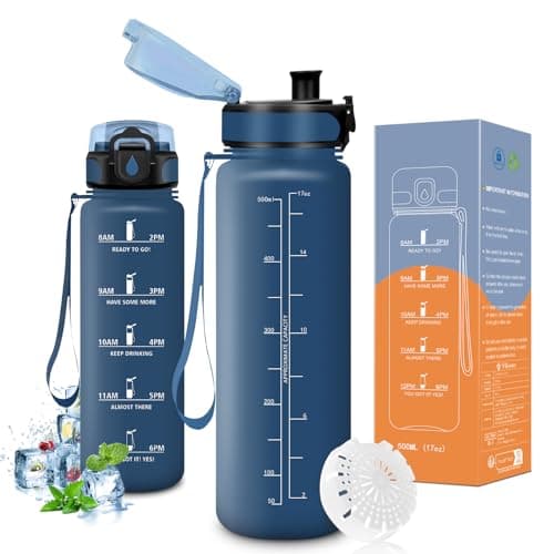 Bouteille d'eau Vikaster sans BPA, Étanche & Réutilisable pour le Sport et les Activités Outdoor, Gourde Randonnée Yoga — A-bleu Marine Mat
