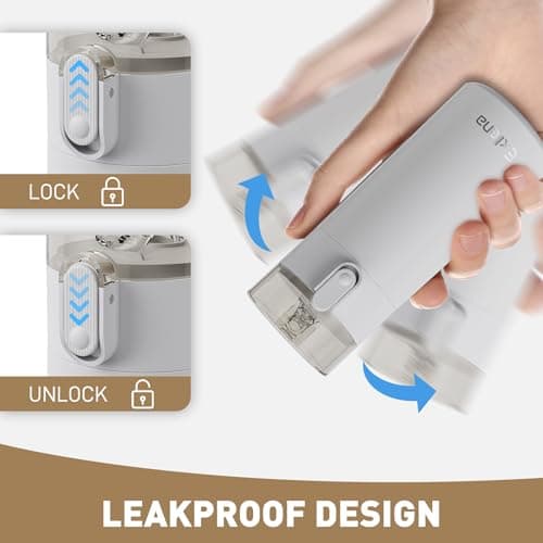 Petite Gourde Exllena Isotherme Gris Clair pour Sport et Bureau avec Paille OUVrage Facile et Ultra-Compact