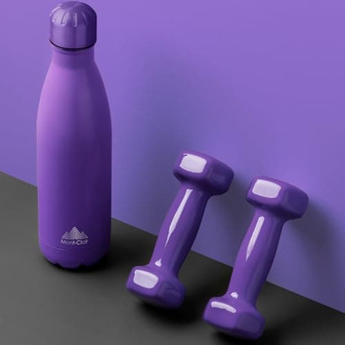 Mont-Clair l'O Gourde isotherme - 750ML, 24h froid & 12h chaud - Bouteille en inox sans BPA - Pourpre - Bouteille d'eau