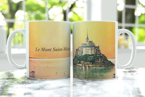 DESSAPT Arts - Tasse Mont Saint-Michel Céramique - blanc brillant pour collectionneurs - Offre parfaite pour les fans du