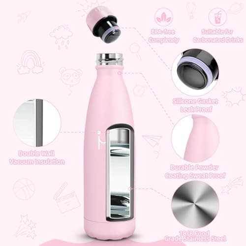 Bouteille Isotherme Gourde 500ML Inox Réutilisable - Bureau École Sport