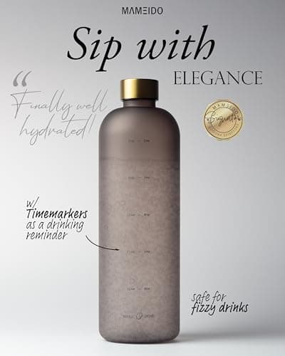 MAMEIDO Gourde 1,5 l | Design Plastique | Marqueur de Temps de Motivation