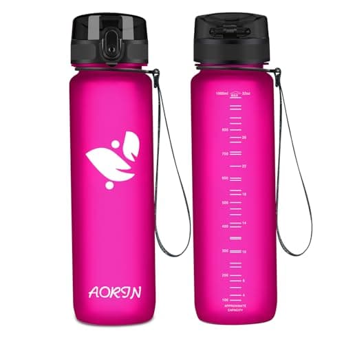 AORIN Gourde Sport BPA-Free & Anti-Fuite 1L pour Adults et Enfants Durant le Sport et les Activités Exteries — Fuchsia