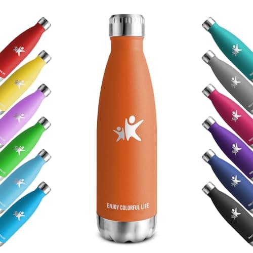 Gourde Inox Isotherme Double Paroi sans BPA - 350/500/650/750ml, Bouteille Étanche Anti-Fuite pour Sport, Gym & École (K