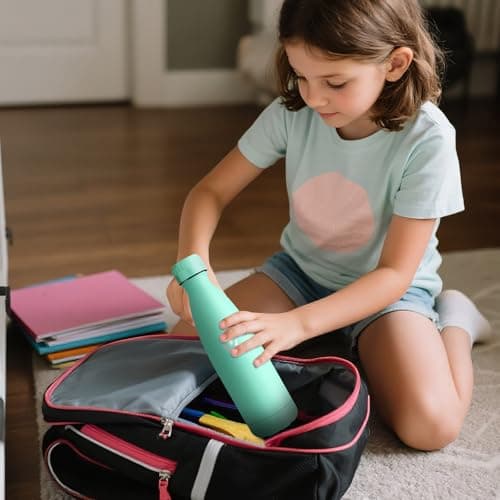 Motswedi Gourde Isotherme 24h Froid & 12h Chaud, Réutilisable, Bleu Vert pour Sport et Gym
Motswedi Gourde Inox sans BPA