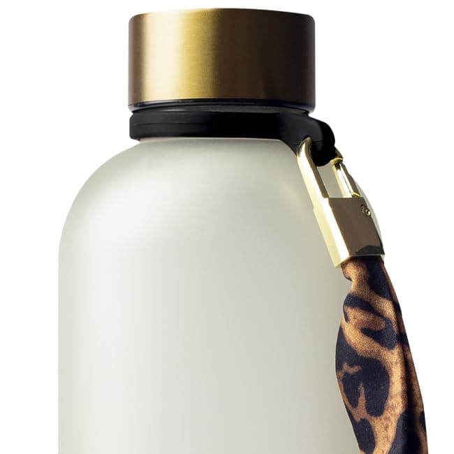 MAMEIDO Gourde 1,5 l | Design Plastique | Marqueur de Temps de Motivation — Ivory Beige Gold