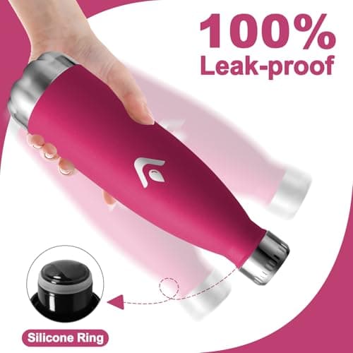 Gourde Isotherme Inox 500ml pour Adulte et Enfant - Étanche, Isolant sous Vide à Double Paroi - Bureau, École, Sport, Yo