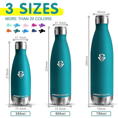 Gourde Isotherme Grsta 500ml pour Enfant et Sport - Bouteille Inox Reutilisable - Bouteille d'Eaupour Sport, École et Gy