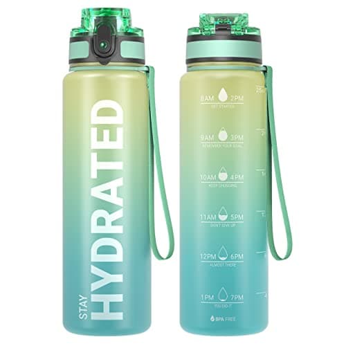 Bouteille d'Eau Sahara Sailor 1L, Sportive & Étanche pour Sport et Camping, Sans BPA et Reutilisable avec Marqueur de Te — B-menthe Verte