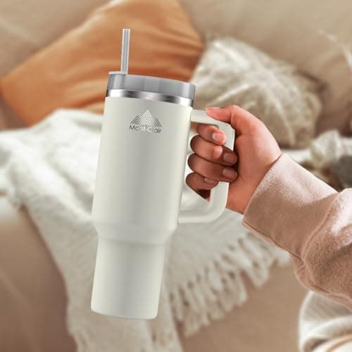 Mont-Clair Tumbler 1200ml - Gourde Isotherme 40oz avec Paille & Couvercle Poignée - 10h Chaud / 48h Froid - Mug pour Boi