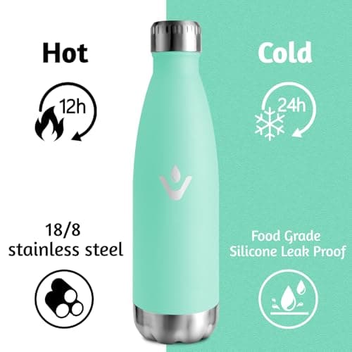 Motswedi Gourde Isotherme 500ml, 24h Froid & 12h Chaud, sans BPA pour Randonnée & Sport, Réutilisable