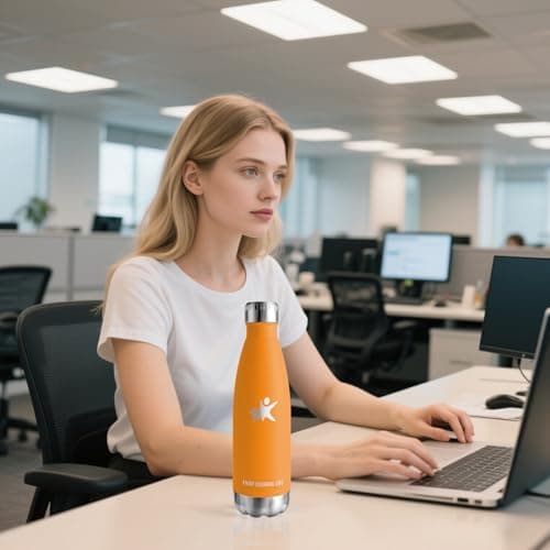 Thermos Gourde Inox 500ml Sans BPA 24h Froid & 12h Chaud Reutilisable Anti Fuite Bouteille d'Eau pour École Bureau Voyag