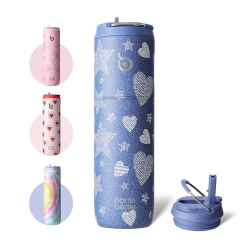 Bouteille d'eau isotherme en acier inoxydable pour sport et voyage - Rose clair, 710 ml,anti-fuite, sans BPA — Denim Beats