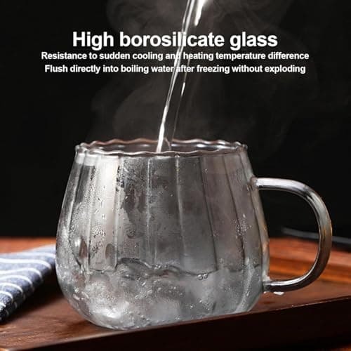Lot de 2 tasses en verre transparent en forme de citrouille pour boissons chaudes, café, thé, maison et cuisine - résist