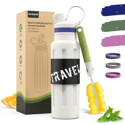 Bouteille Isotherme Gourde Inox 500ML Voyage Gym École Sans BPA — Blanc