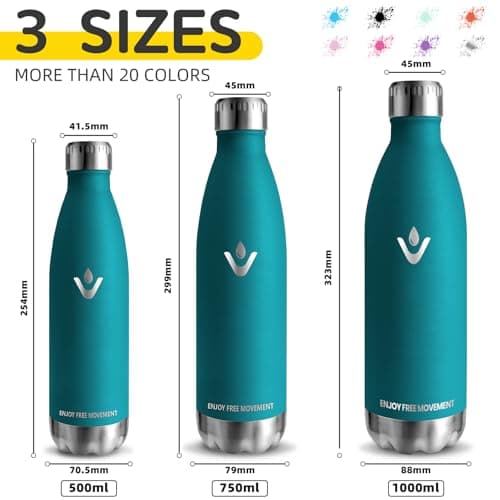 Gourde Isotherme 500ml Sans BPA Reutilisable pour Enfant et Adulte - 24h Froid & 12h Chaud - Anti Fuite - Idéale pour Éc