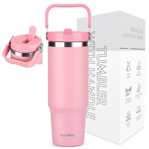 BesWin Gourde isotherme en acier inoxydable – Idéale pour sportifs – Isolation sous vide double paroi Bleu(Clair et prof — Rose