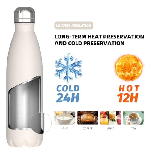WATERSY Gourde Isotherme en Acier Inoxydable - Garde au Froid pendant 24 Heures etau Chaud pendant 12 Heures - Bouteille