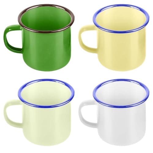 Lot de 4 tasses en porcelaine réutilisables, pratiques et durables pour le camping, la maison et les fêtes
