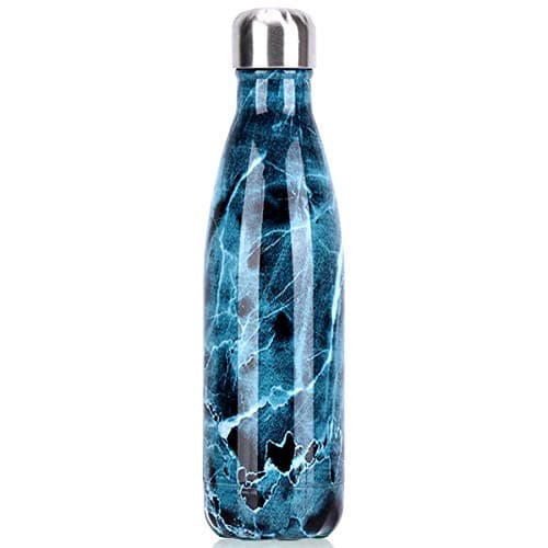 Gourde Inoxydable Isotherme Réutilisable 500ml Fleurs Rouge — Marbre Bleu