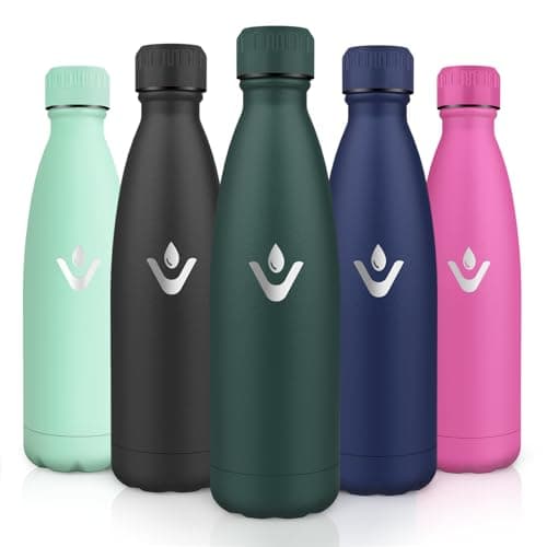 Motswedi Gourde Isotherme 500ml sans BPA, Anti-Fuite 24h Froid & 12h Chaud, Gourde Inox pour Enfants & Adultes, Sport, G — Vert Militaire