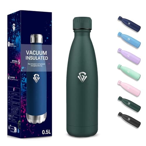 Gourde 500 ml Sans BPA pour École et Voyage - Isolation Isotherme Double Paroi - Acier Inoxydable 304 Rose - Isothermie — Vert Kaki-500ml