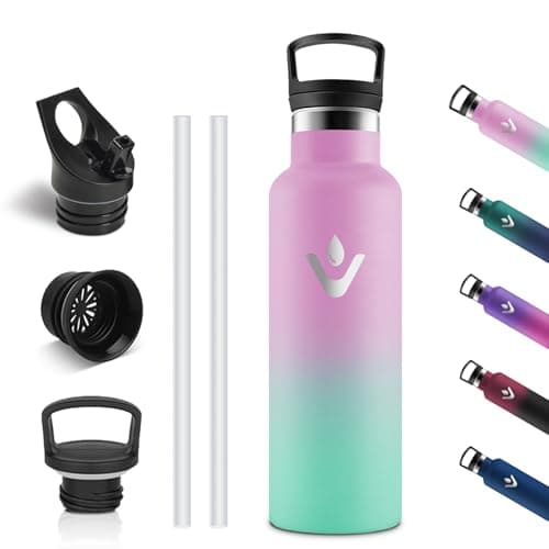 Vikastar Gourde Isotherme BPA-Free 500ml Anti-Fuite pour Enfants, Bouteille Étanche Froid/Chaud pour Sport, École et Cyc