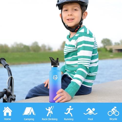 HoneyHolly Gourde Isotherme Anti-Fuite pour Enfants et Adultes 500ML, Réutilisable, Sans BPA, Acier Inoxydable à Double