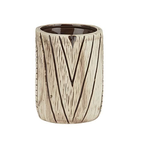 Beaumont Tasse Tiki en Céramique 450 ml - Marron Clair et Café, Tasse Décorative pour Boissons Chaudes, Design Toscano L
