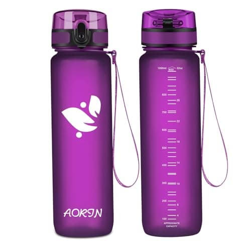 AORIN Gourde Sport BPA-Free & Anti-Fuite 1L pour Adults et Enfants Durant le Sport et les Activités Exteries — Orchidée