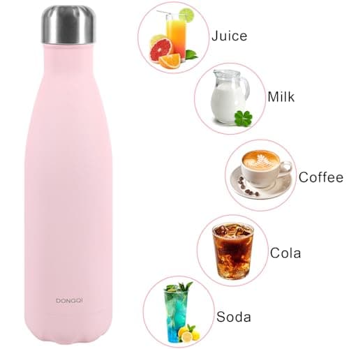 Gourde Isotherme Réutilisable en Acier INOX 500ml, Double Paroi Isolée sous Vide 12h Chaud / 24h Froid, Gourde Étanche S